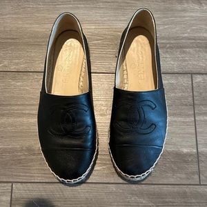 Chanel Black Lambskin Espadrilles